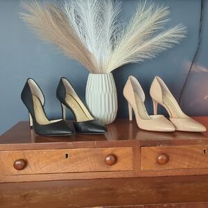 Elegant Black and Nude Women's Heels
